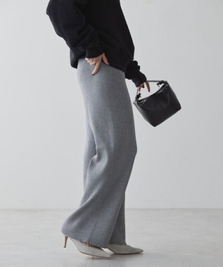 AMERICAN HOLIC バイパチリブニットパンツ Gray Mixture