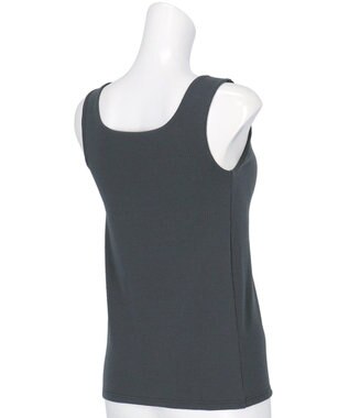 Wing カップ付きタンクトップ ラク きれいなバストシルエット 綿混(身生地) 【シンクロブラトップ】 リブタイプ ブラトップ ET1173 ウイング／ワコール ダークグレー