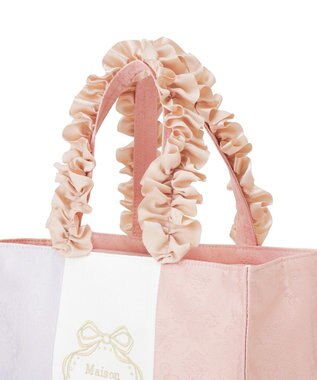 Maison de FLEUR トリコロールフリルハンドルトートバッグ Multi