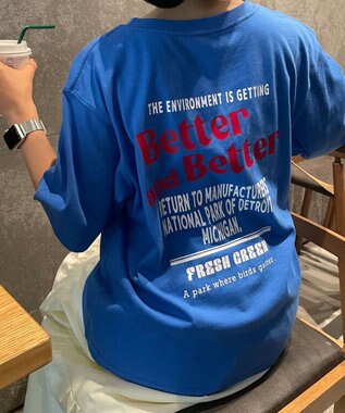 WEGO ヴィンテージライクグラフィックTシャツ ブルー