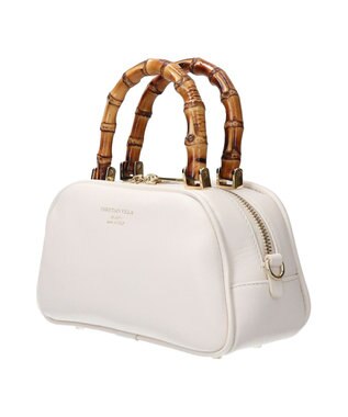 INTER-CHAUSSURES 【Christian Villa】バンブーハンドルミニバッグ ホワイト