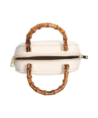 INTER-CHAUSSURES 【Christian Villa】バンブーハンドルミニバッグ ホワイト