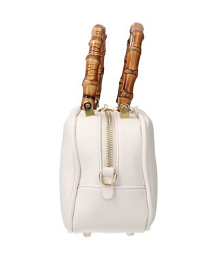 INTER-CHAUSSURES 【Christian Villa】バンブーハンドルミニバッグ ホワイト