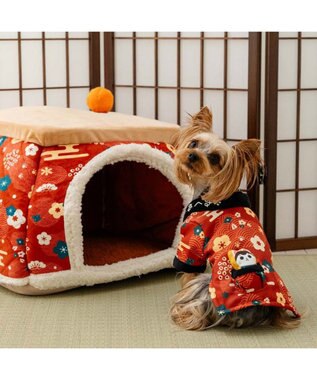 PET PARADISE ペットパラダイス  遠赤外線 レトロぬくぬく半纏 小型犬 レッド