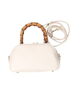 INTER-CHAUSSURES 【Christian Villa】バンブーハンドルミニバッグ ホワイト