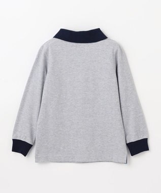 J.PRESS KIDS 【110-130cm】40/2天竺襟付き Vネック ポロシャツ ライトグレー系