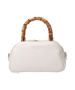 INTER-CHAUSSURES 【Christian Villa】バンブーハンドルミニバッグ ホワイト