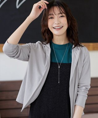 Tiaclasse L 【小倉優子さん着用・洗える・接触冷感・汗ジミ防止】“サマさまカットソー”ハーフスリーブベーシックトップス ターコイズ