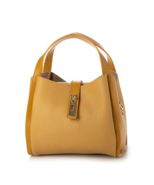 UNBILLION cachecache 3レイヤーヒネリ金具2wayトート イエロー