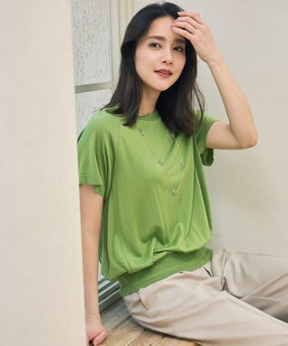 自由区 【カタログ掲載・接触冷感・UVケア・洗える】フルダルスパンマイクロピーチワイドストレート パンツ ベージュ