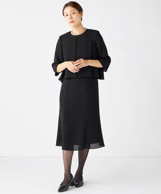 自由区 FORMAL 【洗える】セオアルファバラシャ ウォッシャブル ワンピース ブラック系