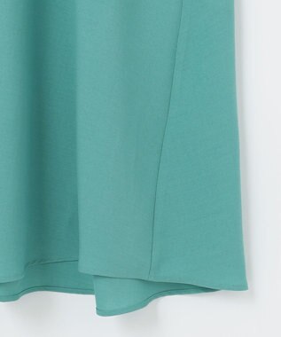 ANY 【洗える】バンドカラーとろみ ワンピース ターコイズ