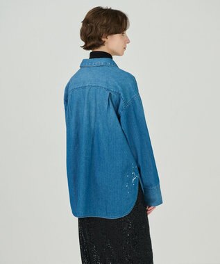 GRACE CONTINENTAL スリットスリーブデニムシャツ インディゴ