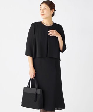 自由区 FORMAL 【洗える】セオアルファバラシャ ウォッシャブル ワンピース ブラック系