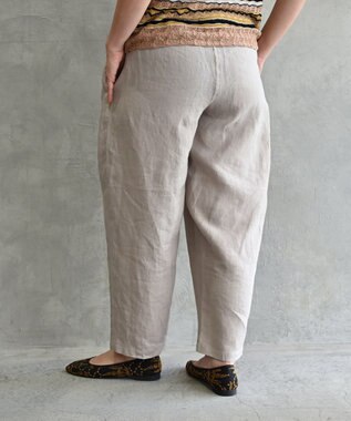 muuc 〈高品質ベルギーリネン100%〉〈オンオフ着られる〉リネンイージーパンツ グレーベージュ