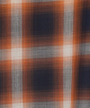 UNFILO MENS 【男女兼用】エアリーシアー オンブレシャツ ブラウンチェック