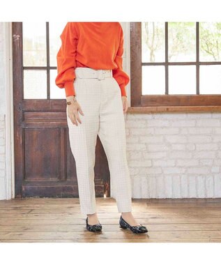 MODE ET JACOMO <MODE ET JACOMO>スクエアビットフラットパンプス ネイビーコンビ