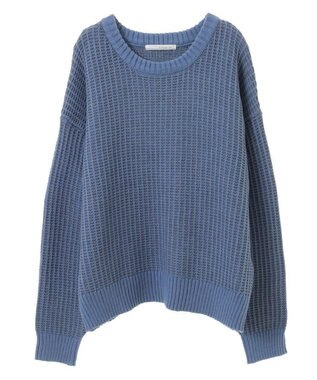 Green Parks ・ＥＬＥＮＣＡＲＥ　ＤＵＥ　タック編バイカラーニット Blue