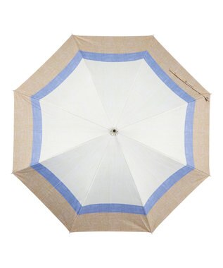 MOONBAT 断熱パラソル 二階建て 晴雨兼用 テクスチャー3ボーダー 日傘 遮熱 遮光 UV ベージュ