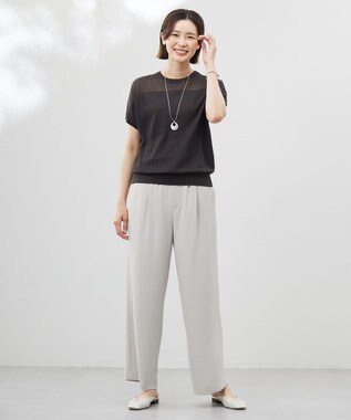 J.PRESS LADIES L 【WEB限定カラーあり・洗える】Vis/Peスパーク ストライプ ニット ダークブラウン系