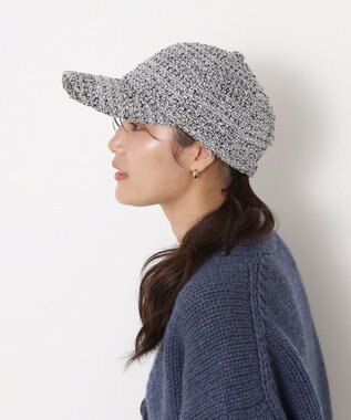 MOONBAT PAUL&JOE ACCESSOIRES(ポール&ジョー)ツイード キャップ 帽子 ネコチャーム付 UVカット ブラック