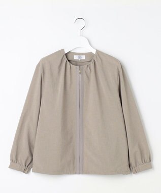 J.PRESS LADIES BREEZE COOL トロ ノーカラー ブルゾン モカ系