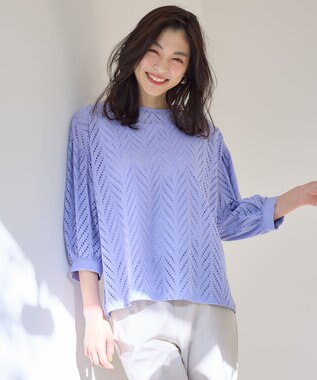 ANY 【洗濯機可】エンブロイダリーブラウス ラベンダー