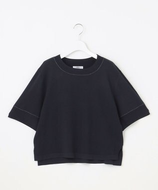 J.PRESS LADIES S 【洗える】RAYON ELITE STRETCH ニットT ネイビー系