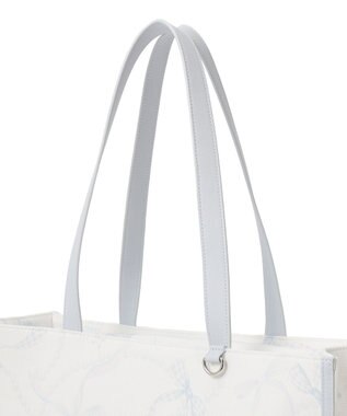 Maison de FLEUR リボンパールプリントマルチポケットトートバッグ Blue