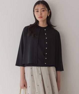 組曲 マイラックカラー カーディガン ブラック系