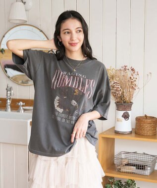 WEGO 【新色追加/ユニセックス着用アイテム/手洗い可/SMLサイズ展開】ピグメントグラフィックT（S） 柄1