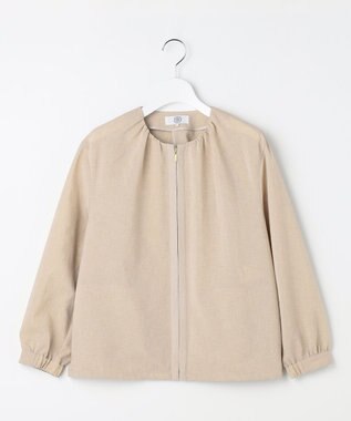 J.PRESS LADIES BREEZE COOL トロ ノーカラー ブルゾン ベージュ系