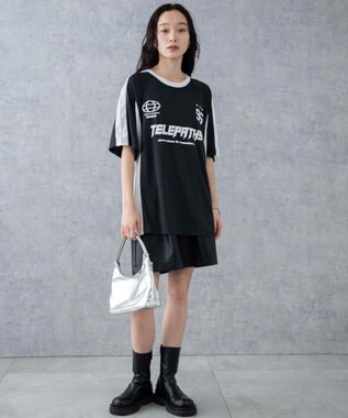 WEGO サッカーメッシュ切り替えビッグT ブラック