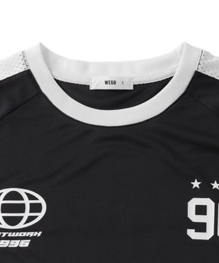 WEGO サッカーメッシュ切り替えビッグT ブラック