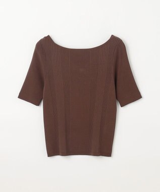 GRACE CONTINENTAL リブカシュクールニットトップ ブラウン