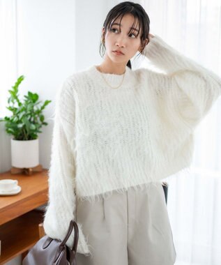 WEGO ブラッシュニットショートプルオーバー ホワイト