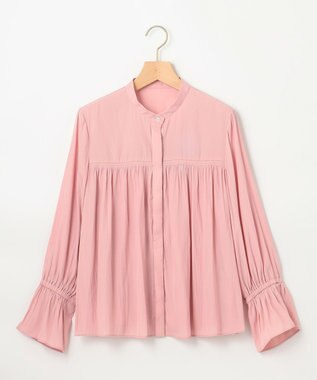 組曲 L 【WEB限定】ギャザーライトデシン ブラウス ピンク系