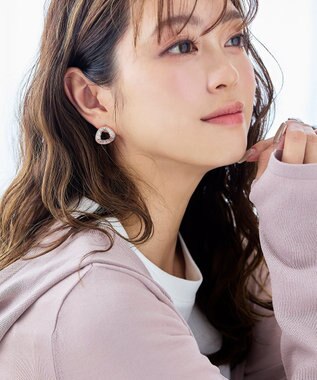 Tiaclasse 【金属アレルギー対応】ウェーブサークルピアス ピンクゴールド