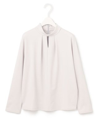 ICB L 【洗える】シャイニースムース ハイネックカットソー ライトグレー系