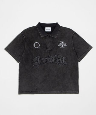 WEGO 【ユニセックス着用ITEM】ブリーチグラフィックポロシャツ（SS） ブラックその他