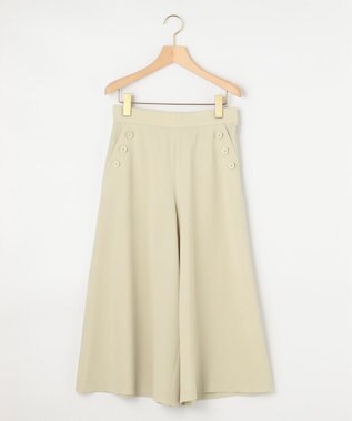 組曲 【洗える】ライトツイルストレッチセーラー パンツ グリーン系