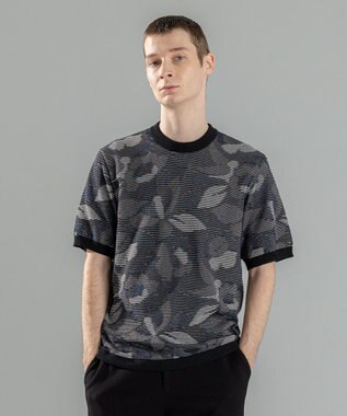 メキシカンブラインドジャガード　クルーネック半袖ニット