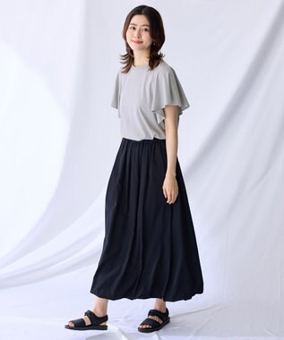 ANY L 【洗濯機可/接触冷感/UVケア】ソロナフリルスリーブプルオーバー グレー