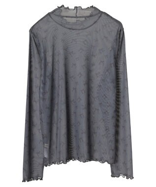 earth music&ecology アソート柄シアーインナー Charcoal Gray