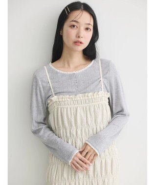 earth music&ecology ２ｗａｙシャーリングキャミワンピース Ivory