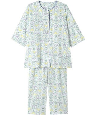 Wing パジャマ 綿100%(本体) 楊柳素材 高島ちぢみ（Ｒ） 7分袖 長袖 8分丈 レディース EP8043 ウイング／ワコール