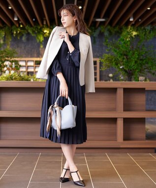 Tiaclasse L 【ダブルクロス】カラーレスジャケット グレージュ