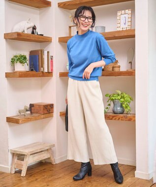 WEGO 【WEB限定/2025年秋冬新作/裾カットOK！自分サイズに調整可能/ウエストゴム/しわになりにくい/】カットプリーツパンツ ホワイトアイボリー