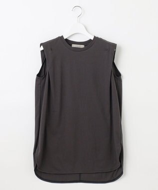 UNFILO 【吸水速乾/マシンウォッシャブル】ショルダータック カットソー グレー