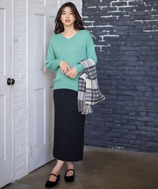 ANY 【手洗い可】イタリーヤーンウールカシミヤミックスＶネックプルオーバー ミント